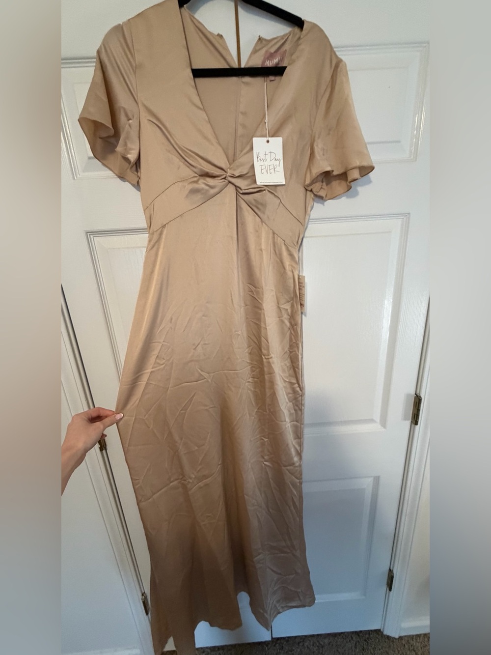 NWT Show Me Your Mumu Weddings Champagne Satin Maxi Dress Size Small